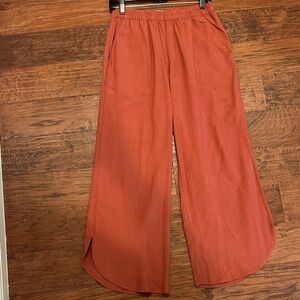 Marine Layer Rust Wide-Leg Pants